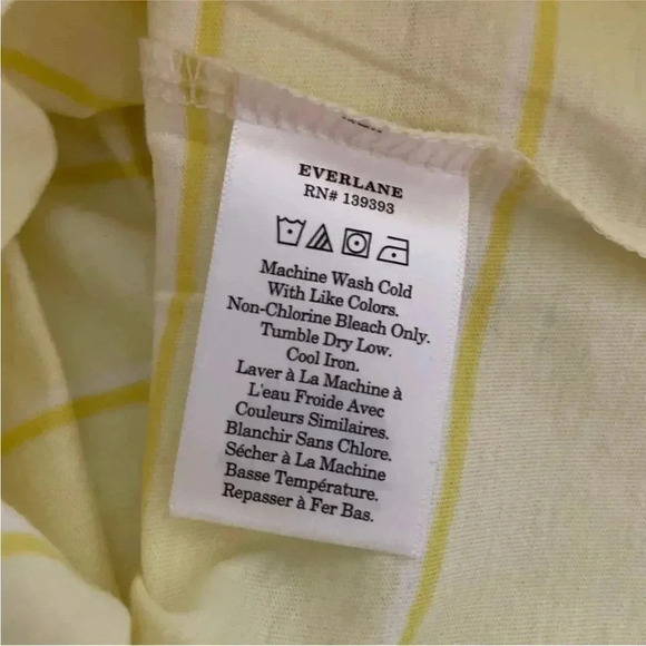 Everlane Womens The Organic Cotton Crew T-Shirt Yellow Stripe Size XS NWT - Picture 3 of 5